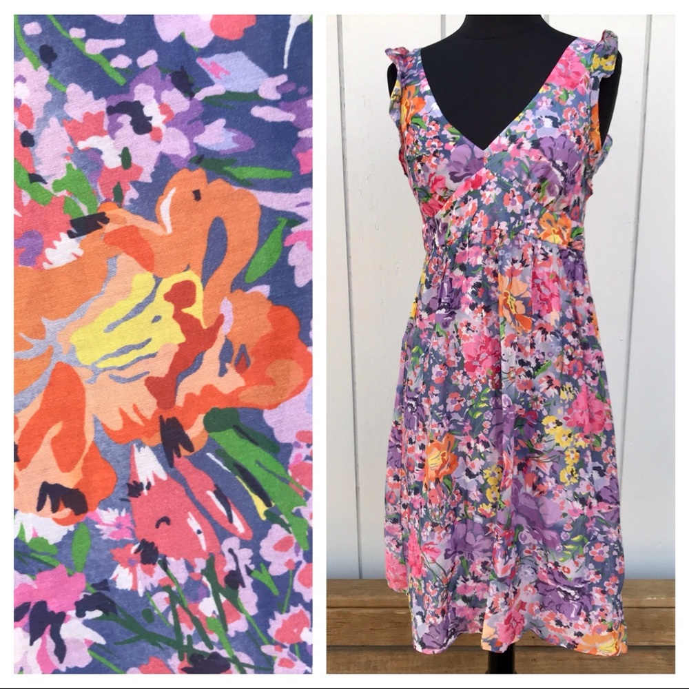 Theory Floral Tessania Cotton Silk Dress